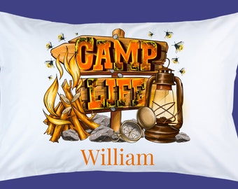 Summer Camp Personalized Pillowcase for boys or girls; Camp Life; Camp Gifts | Church camp | Kids Camping | Custom Pillow Case | Name Pillow