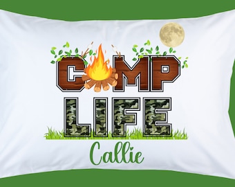 Summer Camp Pillowcase for boys or girls; Living the Camp Life; Camping; camp care package