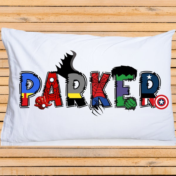 Boys Superhero Personalized Pillowcase | Super Hero | Gift for Boy | Gift for Kid | Kids Bedding