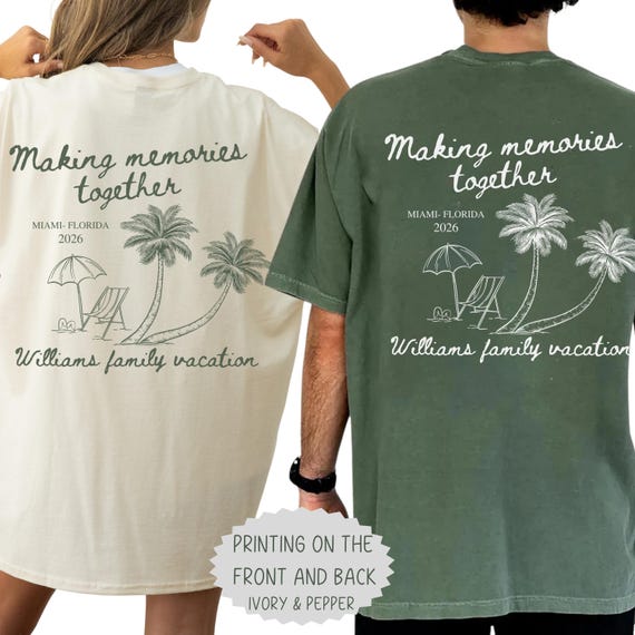 Personalized Family Vacation Shirts, Comfort Colors® Beach Trip Tee, Matching Group Summer Shirt, Custom Coastal Travel Gift Idea