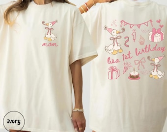 Comfort Colors® One Silly Goose Birthday Shirt, Personalized 1st Birthday Outfit, Family Matching Tee, Mom Dad Goose Party Shirt