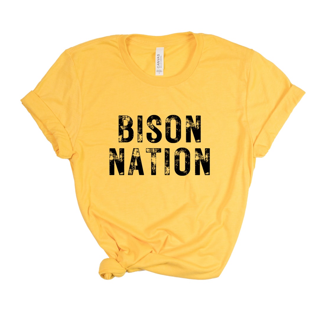 Bison Nation NDSU North Dakota Horns Up Bellacanvas Etsy