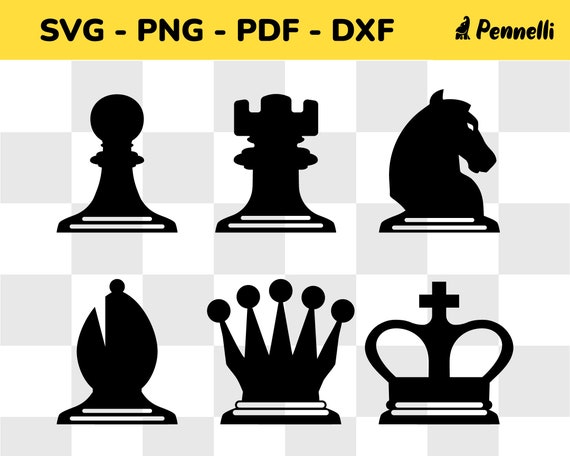 Chess King and Queen SVG Vector Cut File and PNG Transparent