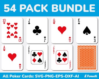 Playing Card SVG, Full Deck, Poker Suits Clipart (Digital Download)