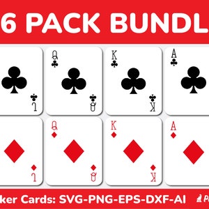 Karty do gry SVG, Pasujące karty pokerowe SVG, Kolory kart SVG, Clip Art Poker Card Bundle Vector, Kolory kart SVG, Plakat pokoju pokerowego SVG