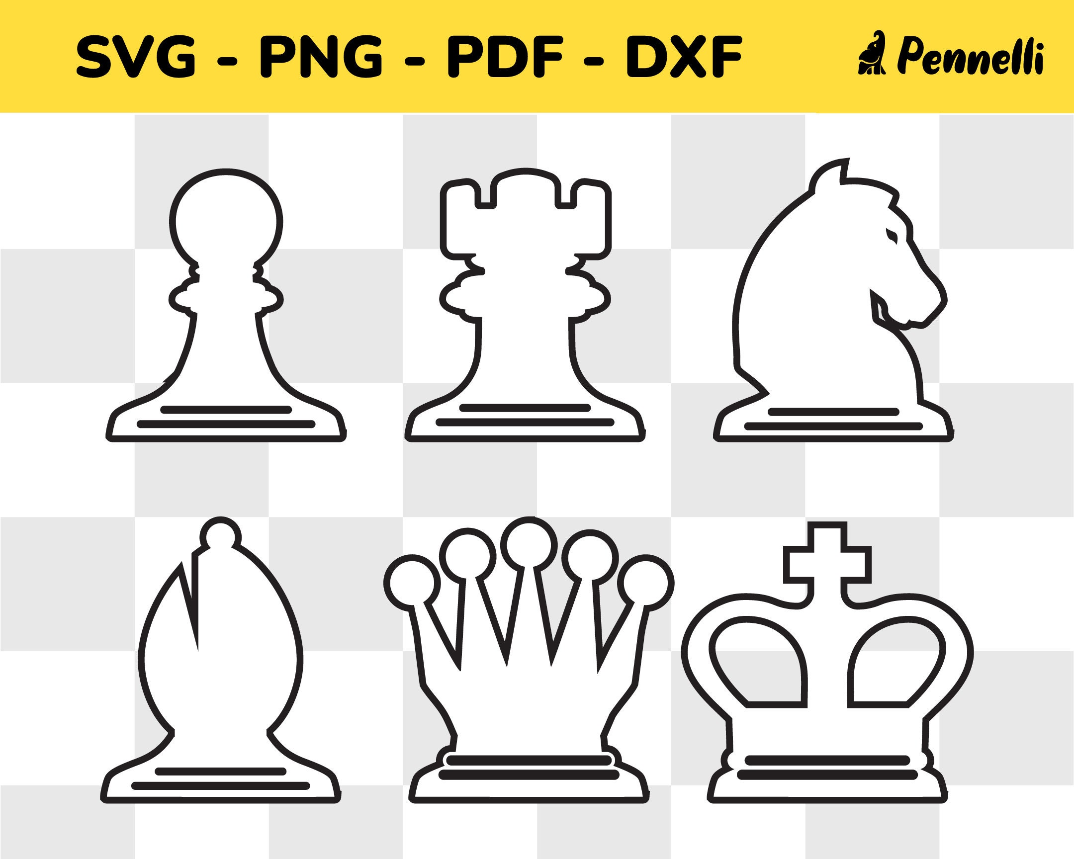 Chess SVG Chess Pieces Clipart Black & White Chess (Download Now) 