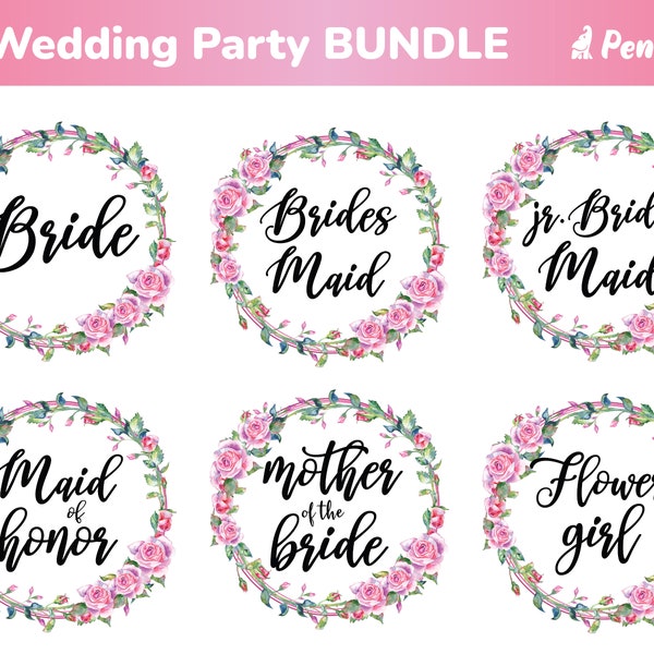 Wedding Party Svg & Png Sublimation Files, Personalized Png, Flower Girl, Maid of Honor, Bridesmaid Outfit Idea, Glitter Text Included
