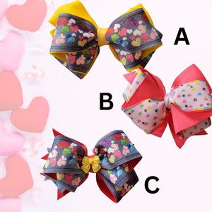 Beaux cheveux de la Saint-Valentin s’inclinent | Hearts Hair s’incline | Pinces à cheveux Hearts | Accessoires pour cheveux Valentine | Hair Bow Hearts | Arc de cheveux pour filles