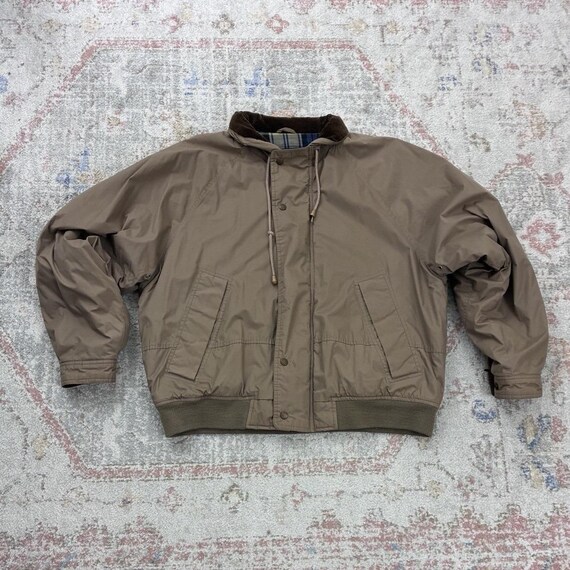 OshKosh B'gosh, Vtg 90s OshKosh B'Gosh Bomber Harrington Jacket Mens XL Tan Plaid Corduroy