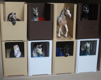 Box à chevaux BEIGE pour par exemple Schleich - ferme équestre - accessoires