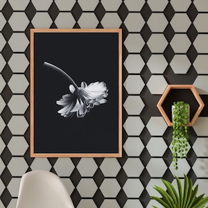 Floral Print, Botanical Wall Art for Instant Download / Botanical Prints / Minimalist Flower Print / Black and White Floral Print