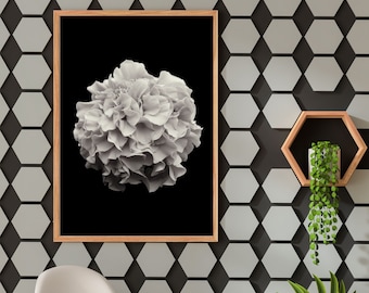 Floral Print- Minimalist Wall Art for Instant Download / Black and White Botanical Prints / Flower Wall Art