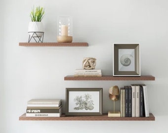 Natural Wood Floating Shelf Decorative Wall Shelves Wooden Floating Shelving Unit Custom Wall Shelf Sturdy Wall Shelves Natural Wall Shelf