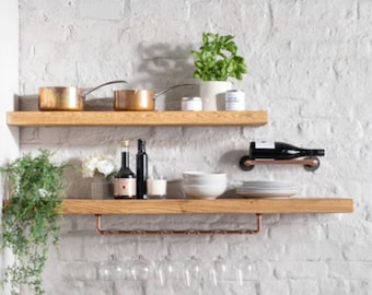 Modern Wood Floating Shelf for Kitchen Shelving Unit Wooden Wall Shelves Decorative Floating Shelves Custom Wood Shelf Decor Wooden Shelving