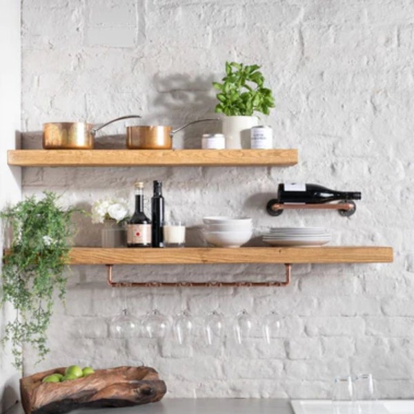 Modern Wood Floating Shelf for Kitchen Shelving Unit Wooden Wall Shelves Decorative Floating Shelves Custom Wood Shelf Decor Wooden Shelving