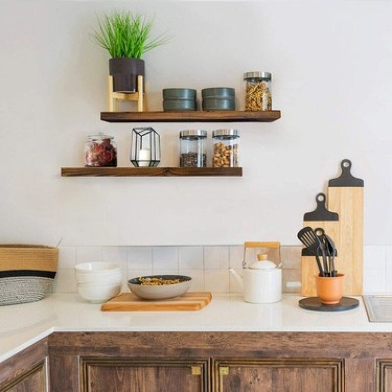 Modern Wood Floating Shelf for Kitchen and Livingroom,decorative Wall ...