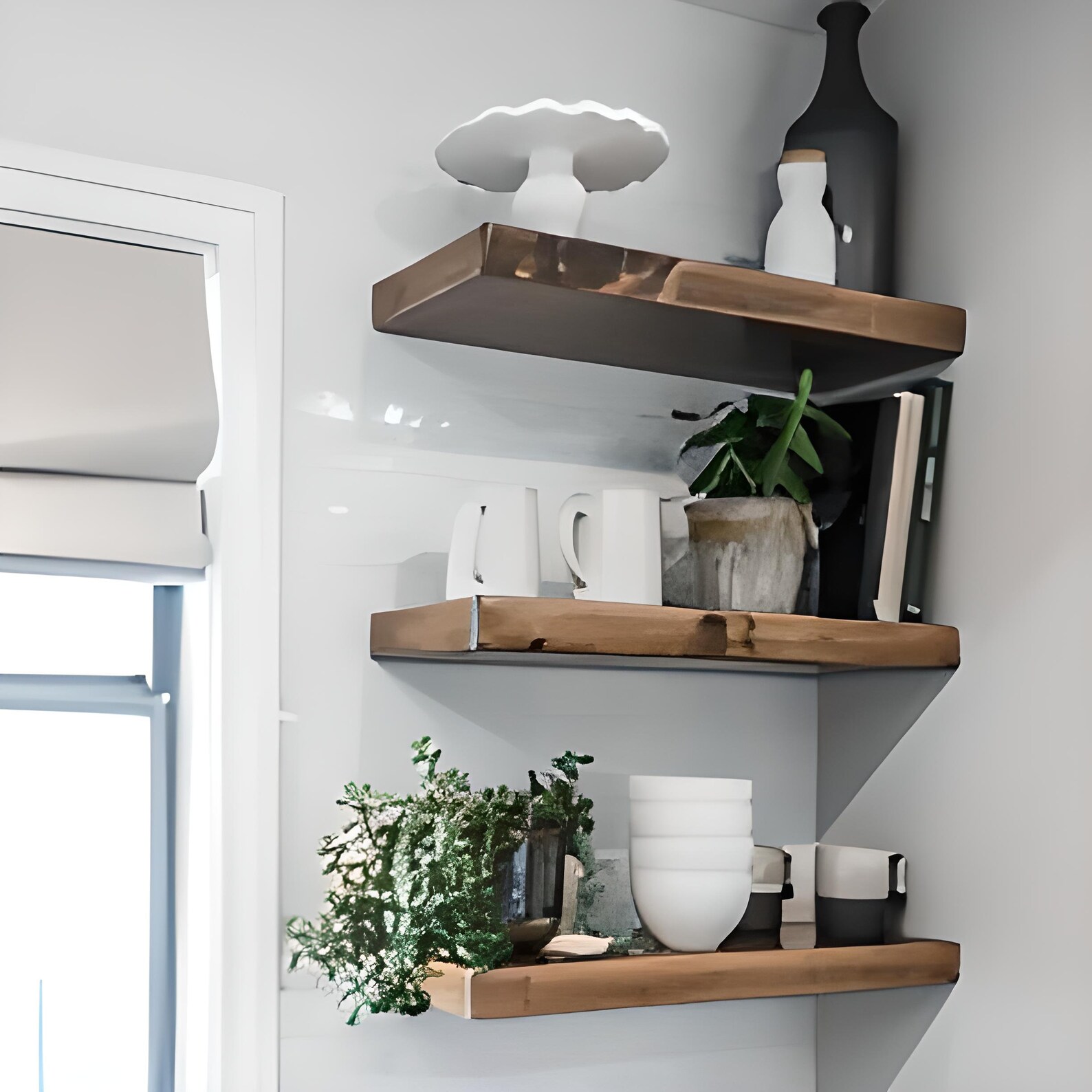 Modern Wood Floating Shelf for Kitchen and Livingroom,decorative Wall Shelves,wooden Floating