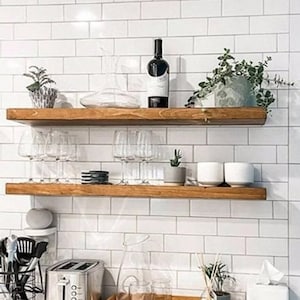 Modern Wood Floating Shelf for Kitchen and Livingroom,Decorative Wall Shelves,Wooden Floating Shelving Unit, Custom Wall Shelf, Wall Shelves