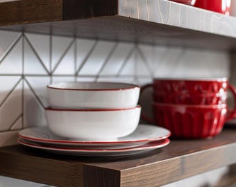Modern Wood Floating Shelf for Kitchen and Livingroom,Decorative Wall Shelves,Wooden Floating Shelving Unit, Custom Wall Shelf, Wall Shelves