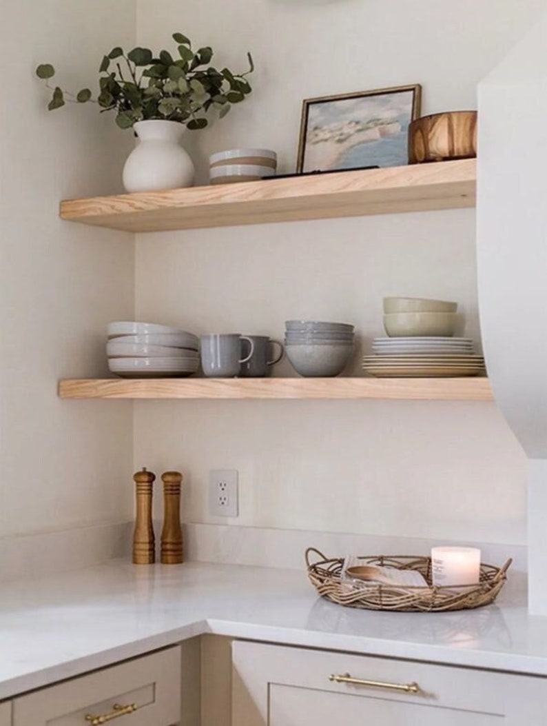 Modern Wood Floating Shelf for Kitchen and Livingroom,Decorative Wall Shelves,Wooden Floating Shelving Unit, Custom Wall Shelf, Wall Shelves