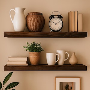 Modern Wood Floating Shelf for Kitchen and Livingroom,Decorative Wall Shelves,Wooden Floating Shelving Unit, Custom Wall Shelf, Wall Shelves