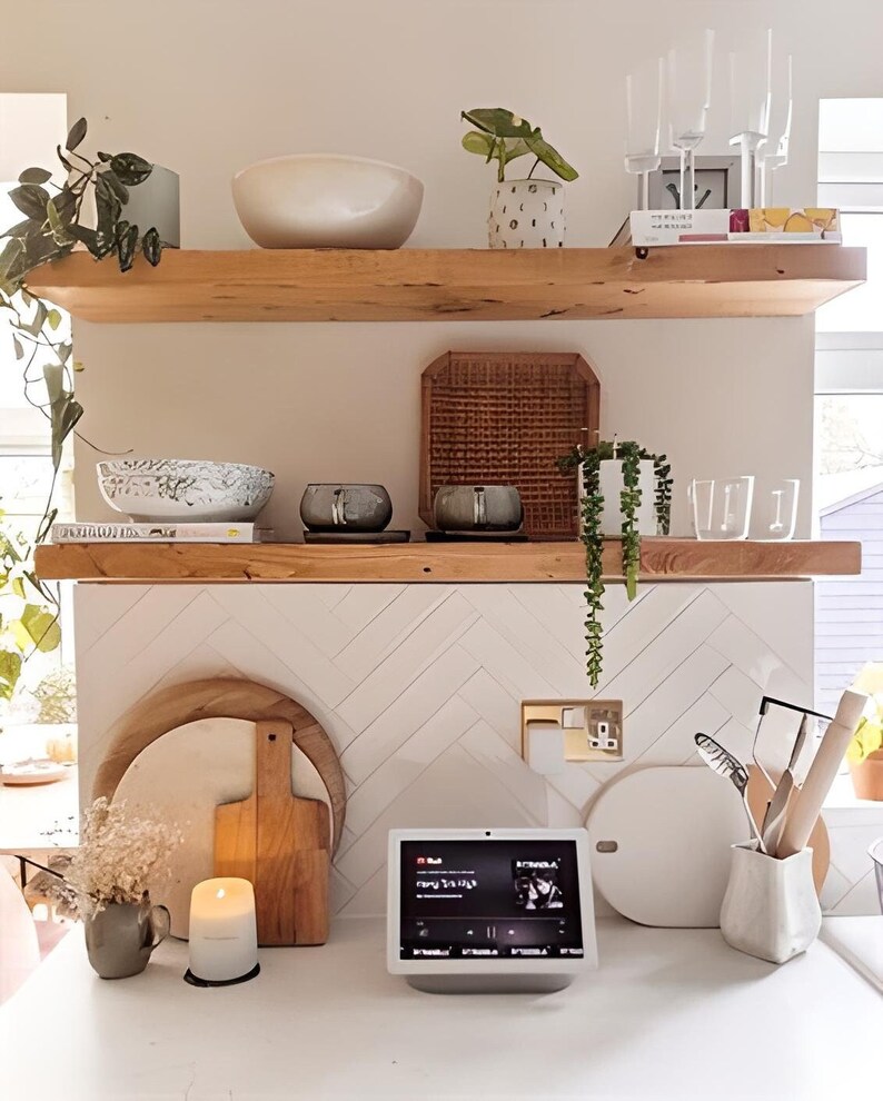 Modern Wood Floating Shelf for Kitchen and Livingroom,decorative Wall ...
