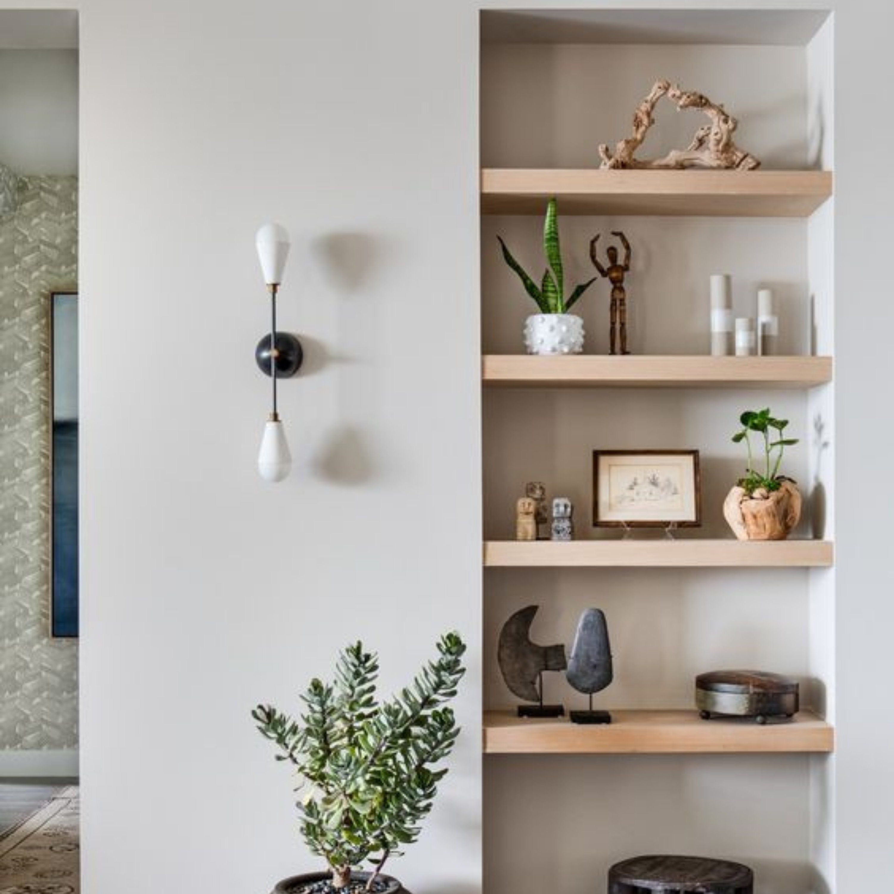 Natural Wood Floating Shelf Decorative Wall Shelves Wooden Floating ...