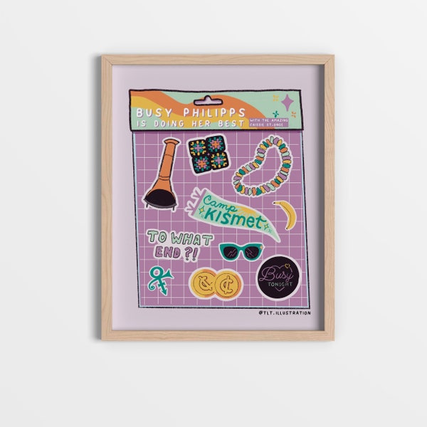 Busy Philipps Is Doing Her Best Art Print, Caissie St Onge, Podcast Art, Purple