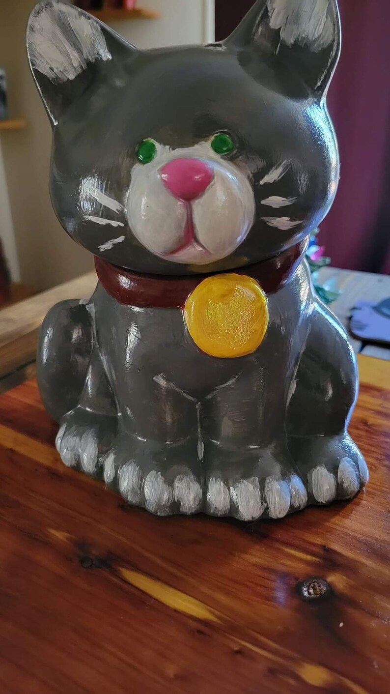 Ceramic Cat Treat Jar Etsy