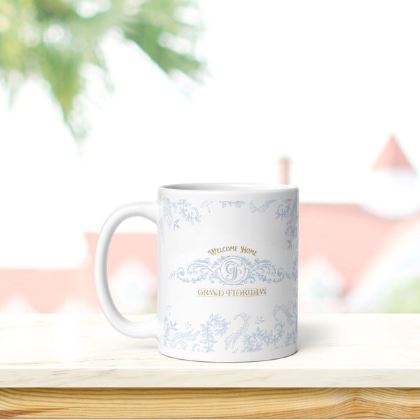 Coffee Mug | Disney Vacation Club Grand Floridian Inspired | Disneyworld Accessories White Glossy Handle Mug 11oz and 15oz