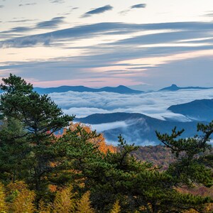 Autumn Hawksbill & Table Rock Mountain, Blue Ridge Parkway, Western North Carolina, Mountain Landscape, Wall Art, Mountain Cabin
