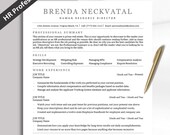 HR Resume Template Word, Resume ATS Template for HR Professional, Minimalist Human Resources Resume Digital Download
