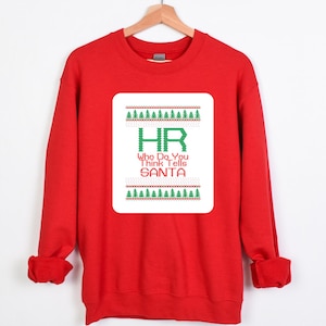 Pull moche de Noël drôle chemise de Noël HR, pull de Noël moche drôle de ressource humaine, chemise de Noël moche drôle de petit chien