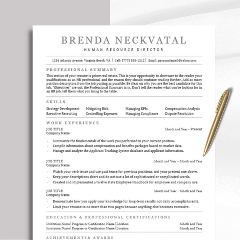 Human Resource Resume Templates - Il 794xN.4612753255 9p09 