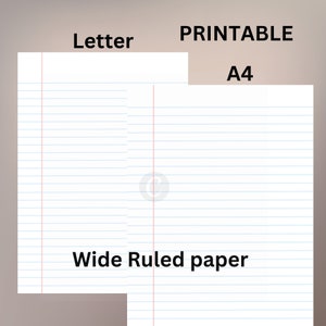 Lot de papiers lignés larges imprimables | Papier ligné|Papier ligné A4| Papier ligné à lettre