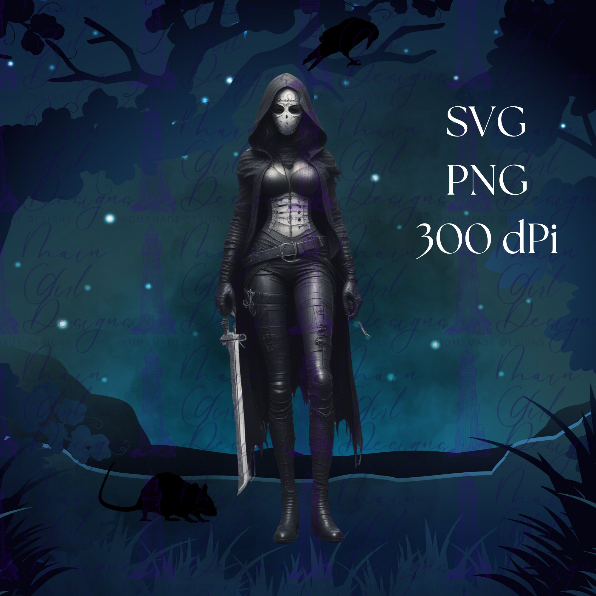 Hooded Assassin Graphic: Halloween SVG, PNG (digital Download) - Etsy