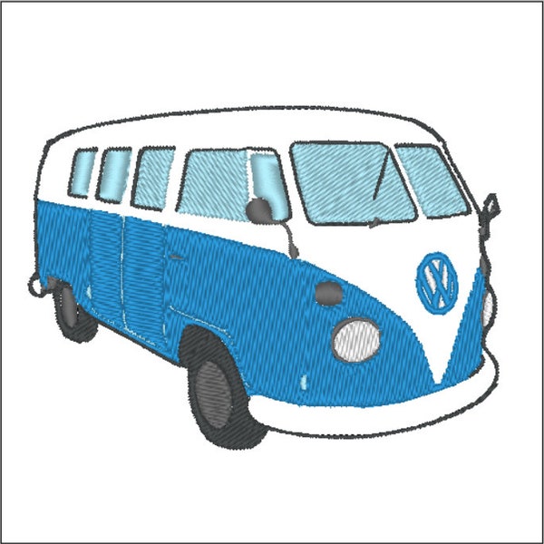 Volkswagen Bus Van Embroidery PES Digital File