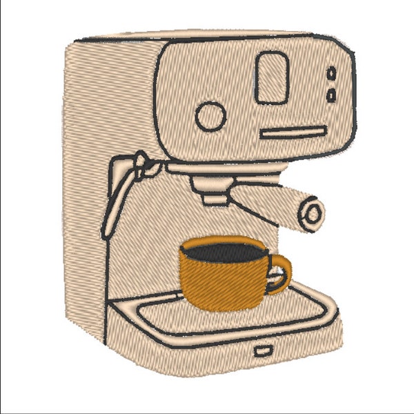 Coffeemaker Embroidery PES Digital File