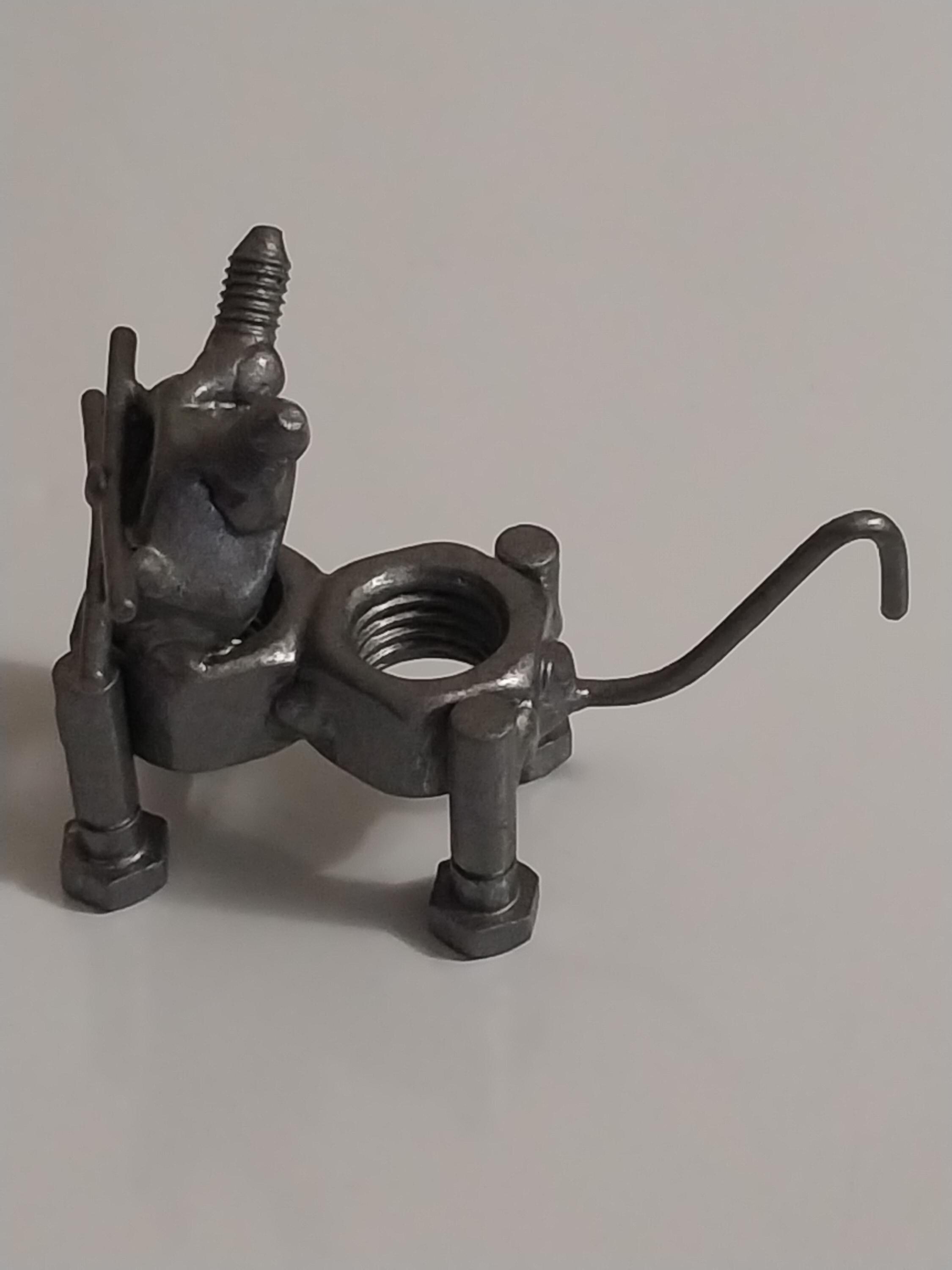 Cat Figurine Upcycled Welded Metal Nut and Bolt Art Gift