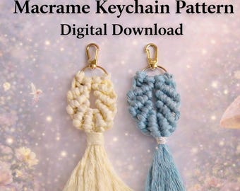 Macrame Keychain Pattern | Digital Download  Video | Beginner Friendly Macrame Pattern