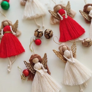 Personalized Macrame Angel  Ornaments, Christmas Tree Hanging Angel, Angel Decorations ,Gift For Her