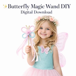 Butterfly Magic Wand Diy Tutorial , Digital Download Pdf ,Kids Party Favor