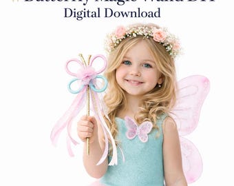 Butterfly Magic Wand Diy Tutorial , Digital Download Video ,Kids Party Favor