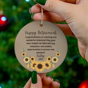 Custom Retirement Gift for Women Christmas Ornament for Retiring Coworker Friend Retirement Christmas Ornament for Boss Retirement Party