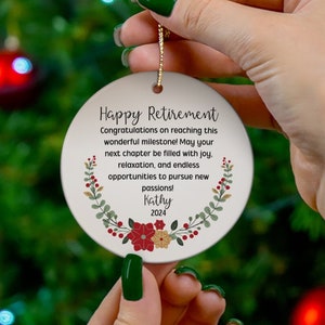 Personalized Retirement Ornament for Retiring Boss Coworker Gift for Retirement Party Unique Retirement Gift Christmas Ornament for Friend