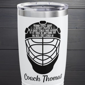 Custom Hockey Coach Gift Hockey Tumbler End of Season Great Coach Gift Appreciation Gift Coach Retirement Hockey Club Gift for Best Coach