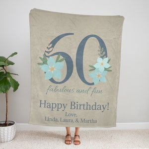 Personalisierte 60. Geburtstag Fabelhaftes und Spaß Decke Geschenk für Freund Coworker Schwester Tante Mom Geburtstagsgeschenk von Tochter Sohn Happy 60th