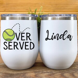 Tennis Wine Tumbler Funny Tumbler for Tennis Partner Birthday Gift Idea for Her Custom Wine Tumbler for Women Beach Tumbler Tennis