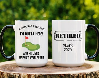 Funny Retirement Mug Custom 2025 Retirement Gift Golfing Mug for Men Golf Cup Retirement Coworker Boss Gift Farewell Mug from Us