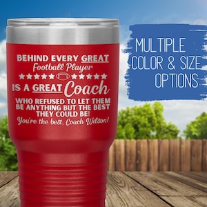 Personalized Football Coach Tumbler with Handle End of Season Gift Custom Coach Cup with Name Football Coach Appreciation Gift Thank You